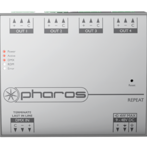 Pharos Repeat – Répartiteur et répéteur DMX/RDM à 4 sorties